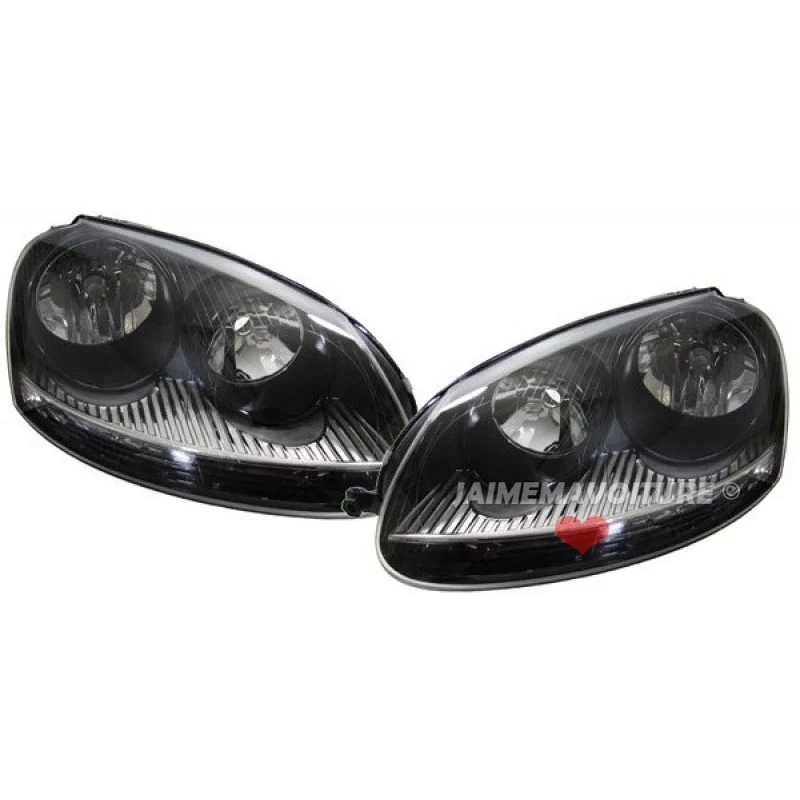 Golf 5 negro faros delanteros