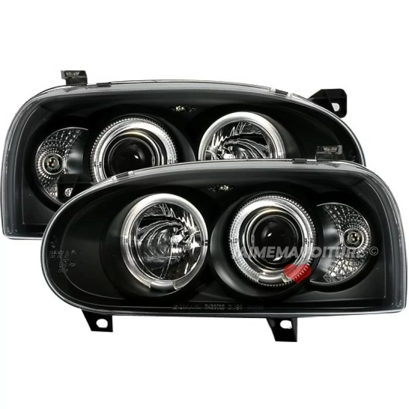 Tuning Golf 3 - faros de Angel ojos negro