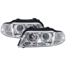 Front headlights chrome angel eyes for Audi A4