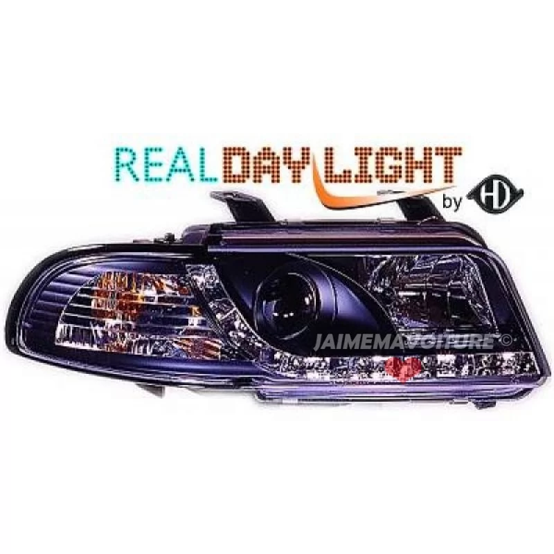 Luces delanteras LED negras Audi A4 B5 fase 2 R87 Luces delanteras LED negras Audi A4 B5 fase 2 R87
