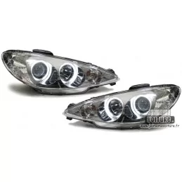 Peugeot 206 H7 Angel Eyes CCFL Chrome