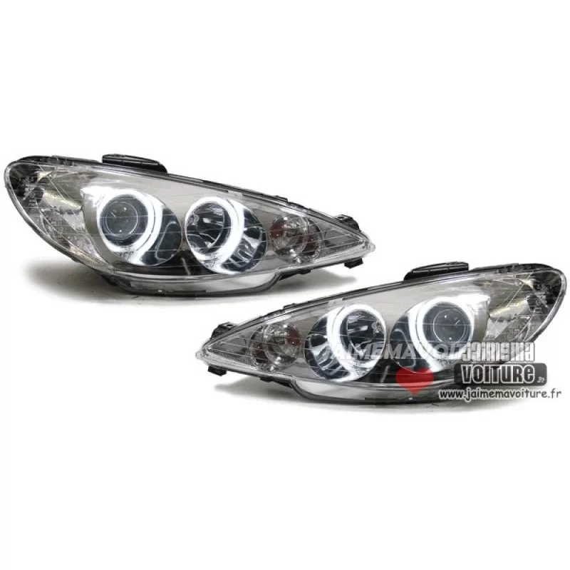 Peugeot 206 H7 Angel Eyes CCFL Chrom