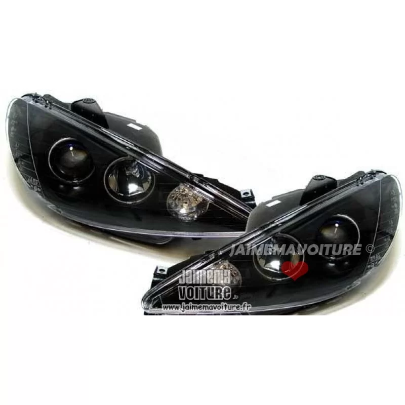 Negro Peugeot 206 H7 ojos de Angel CCFL