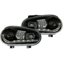 Luces delanteras de leds para Golf 4 negro