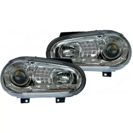 Chrome front lights to leds for Golf 4