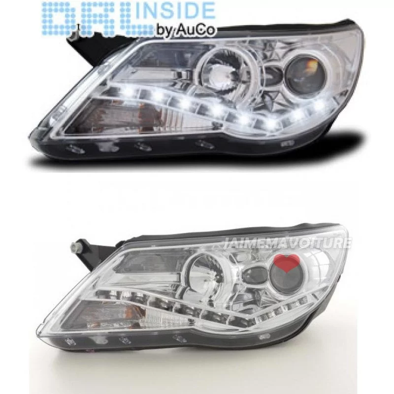 Front headlights with daytime led to VW Tiguan light