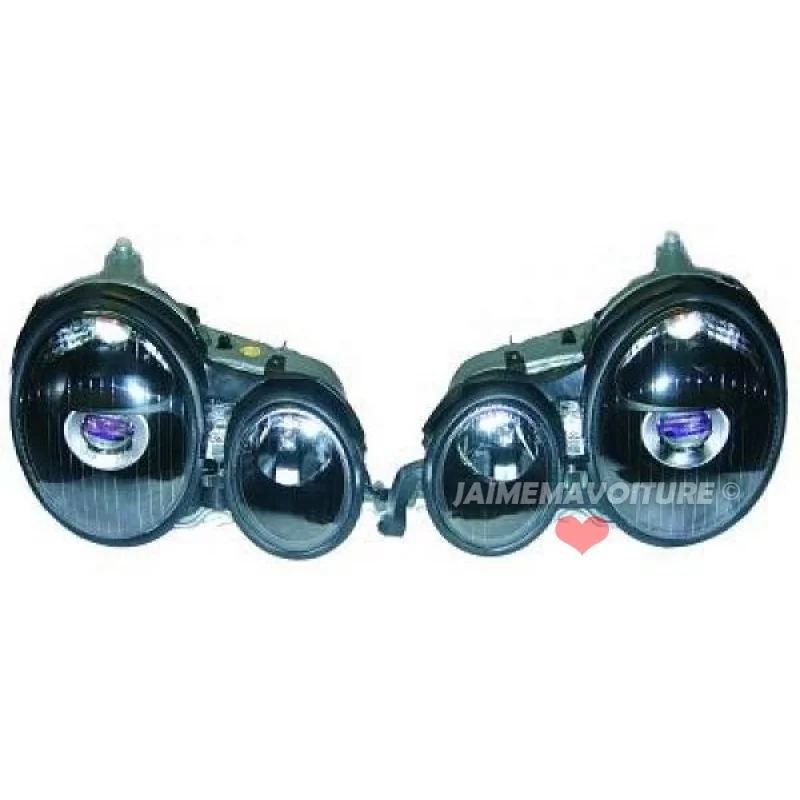 Headlights fronts Mercedes class E W210 95-99 black