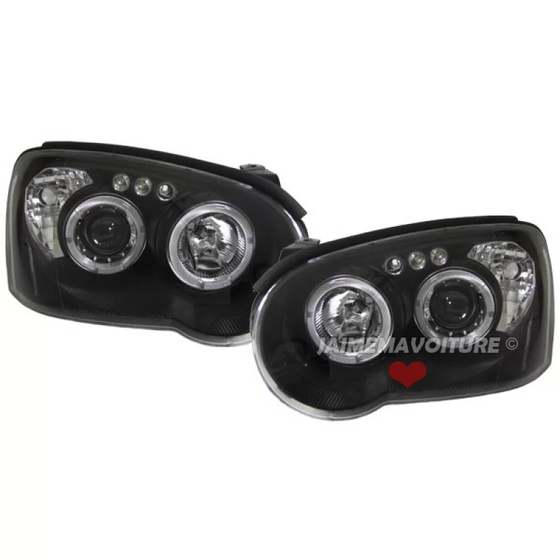 Phare avant noir angel eyes pour Subaru Impreza