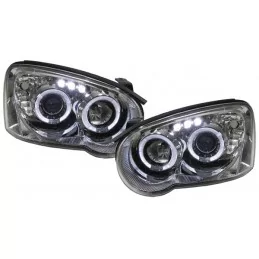 Phare avant noir angel eyes pour Subaru Impreza