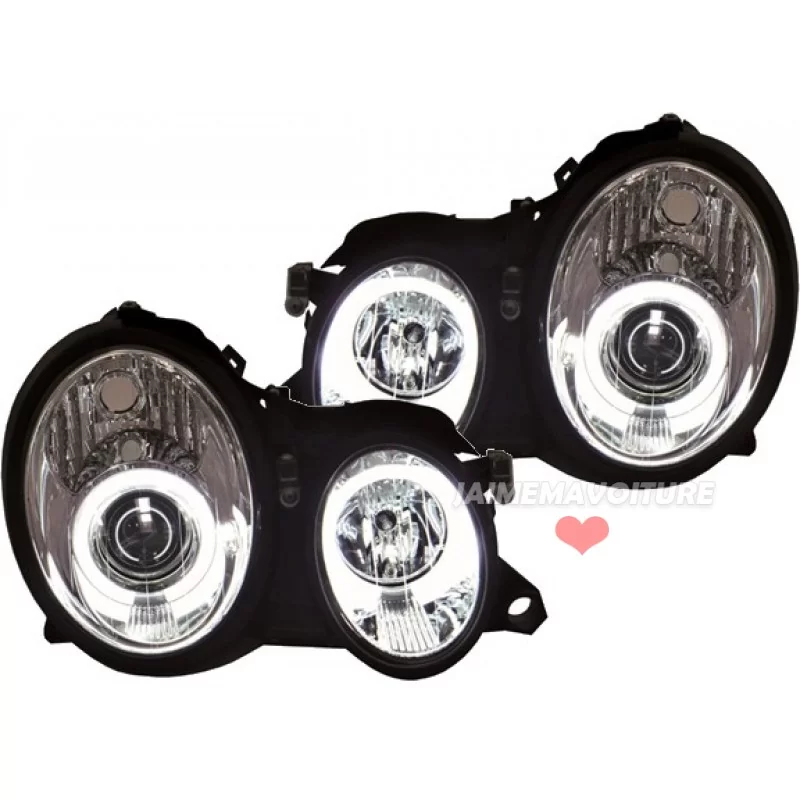 Phares angel eyes CCFL pour Mercedes CLK