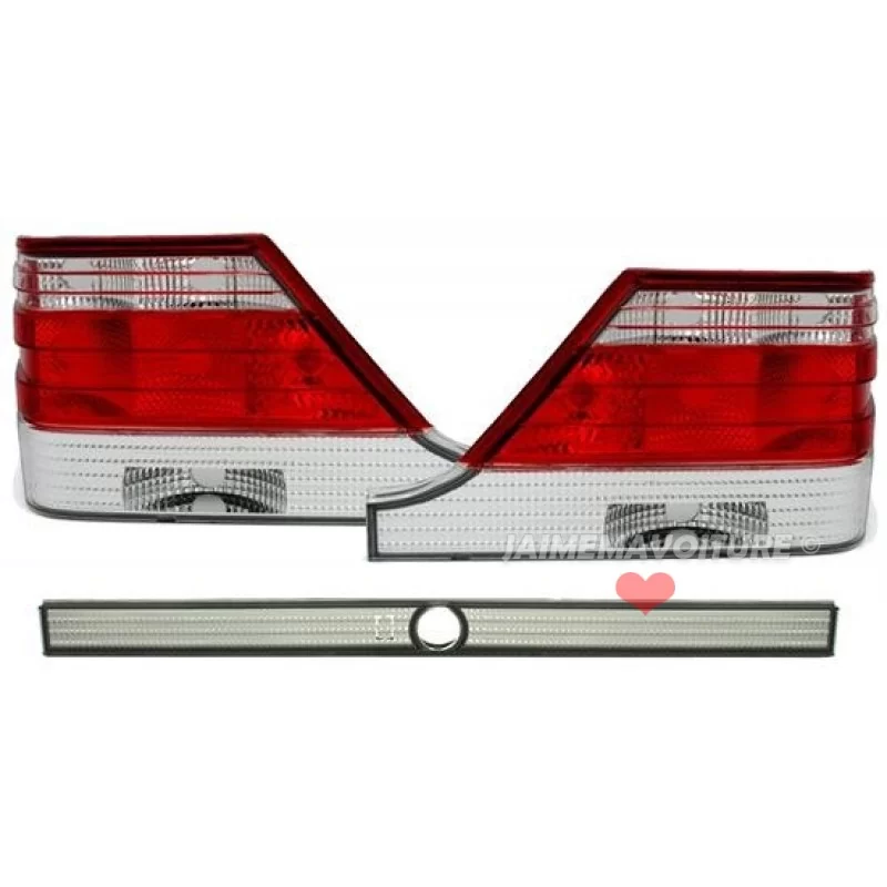 Luci posteriori bianco-rosse per Mercedes Classe S W140