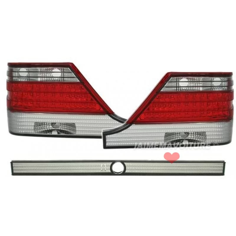 Taillights led for Mercedes class S W140 red white