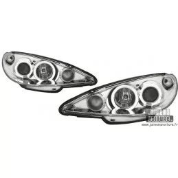 Peugeot 206 phase 2 H7 Angel Eyes Dectane - Chrome