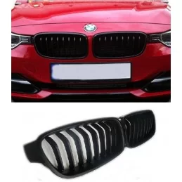 GRILLE CALANDRE BMW F30 F31 DE 2011STYLE M3 DOUBLE RAYON NOIR MATT - Speed  Wheel