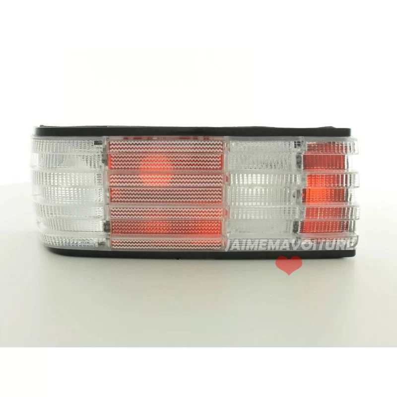 Rojo de atrasos de faros Mercedes W126 blanco