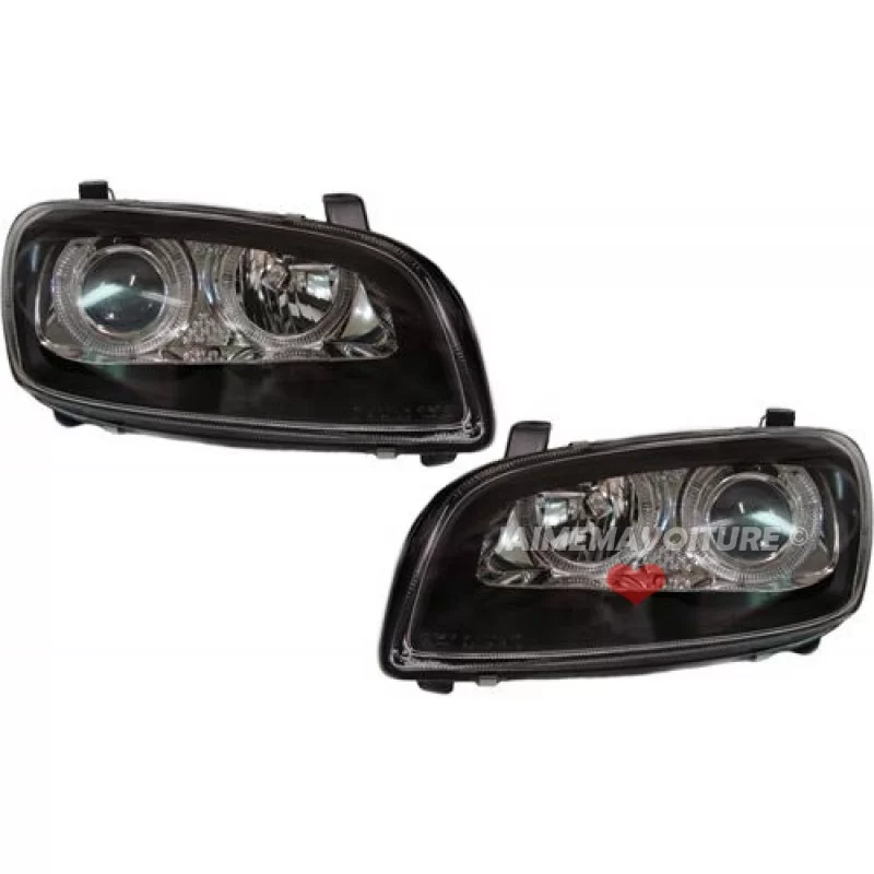 Design headlights Toyota Rav 4 from 1997 to 2001 black color set