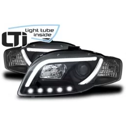 Front headlights LTI tube for black Audi A4 B7