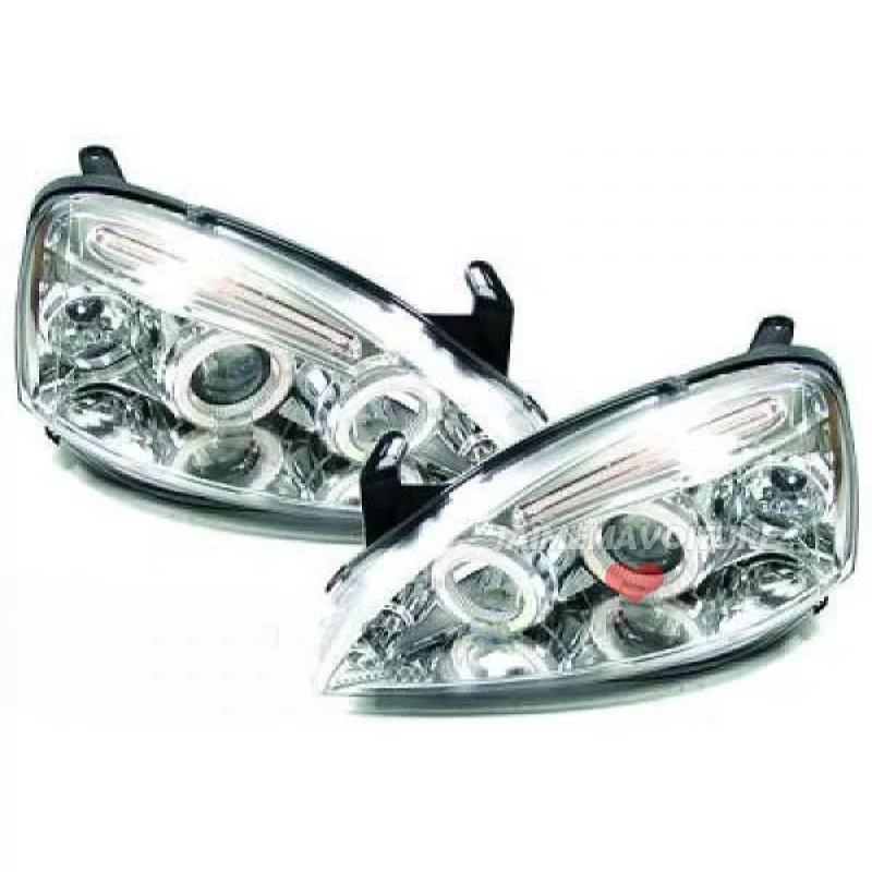 Front headlights chrome tuning for Opel Corsa C Front headlights chrome tuning for Opel Corsa C