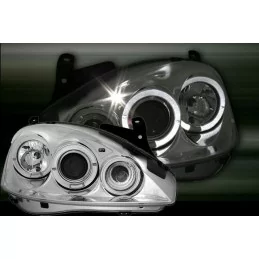 Front headlights angel eyes for Opel Corsa C chrome