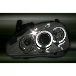 Front headlights angel eyes for Opel Corsa C chrome