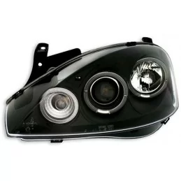 Front headlights angel eyes for Opel Corsa C Black