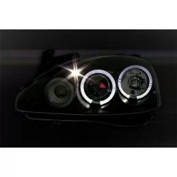 Front headlights angel eyes for Opel Corsa C Black