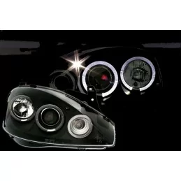 Front headlights angel eyes for Opel Corsa C Black