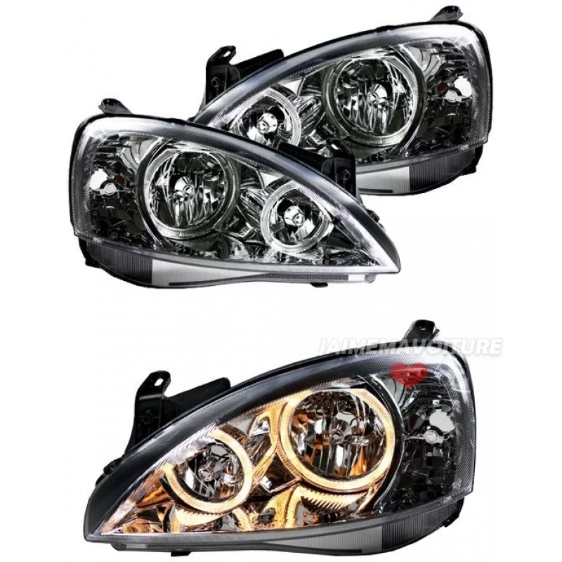 Angel eyes for Opel Corsa C chrome Angel eyes for Opel Corsa C chrome