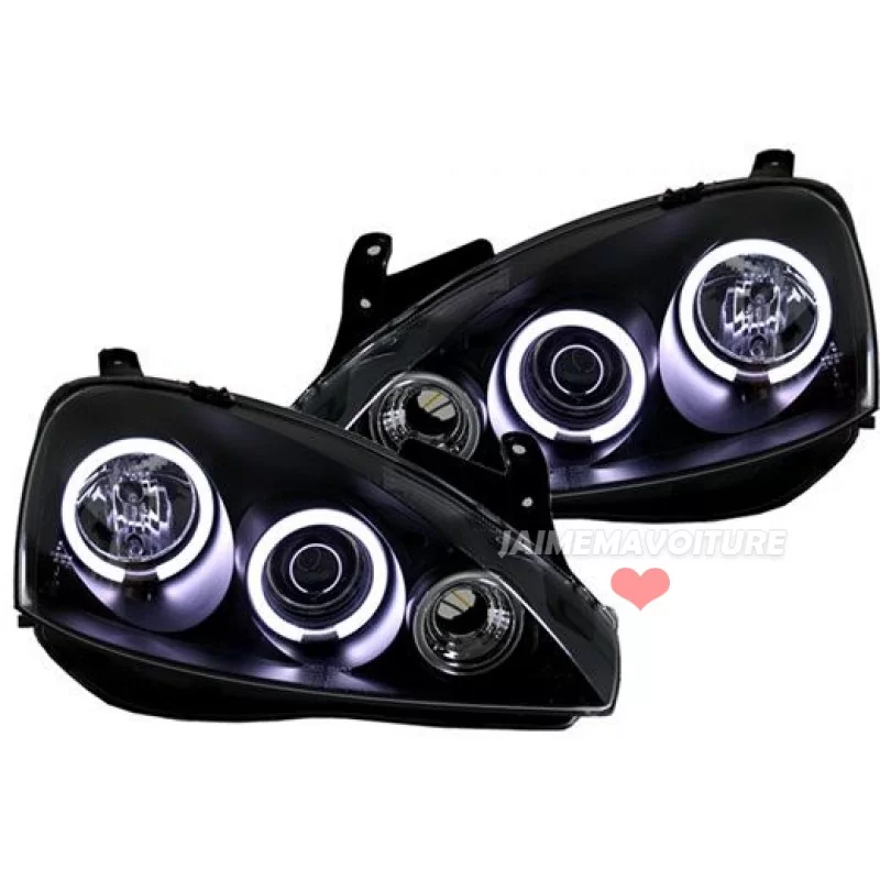 Fari anteriori angel eyes CCFL Opel Corsa C