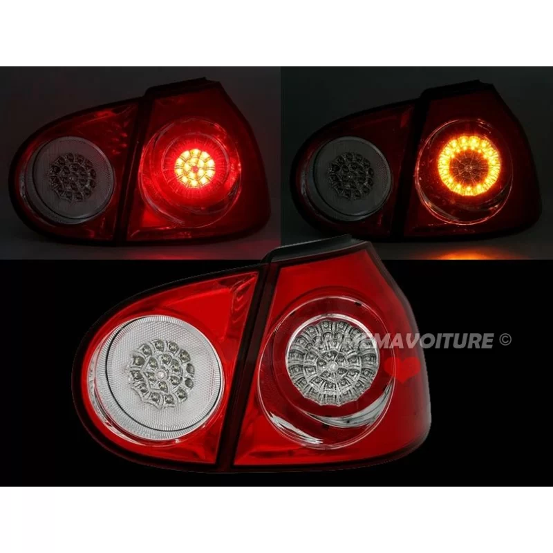 Golf 5 rojo blanco LED luces traseras