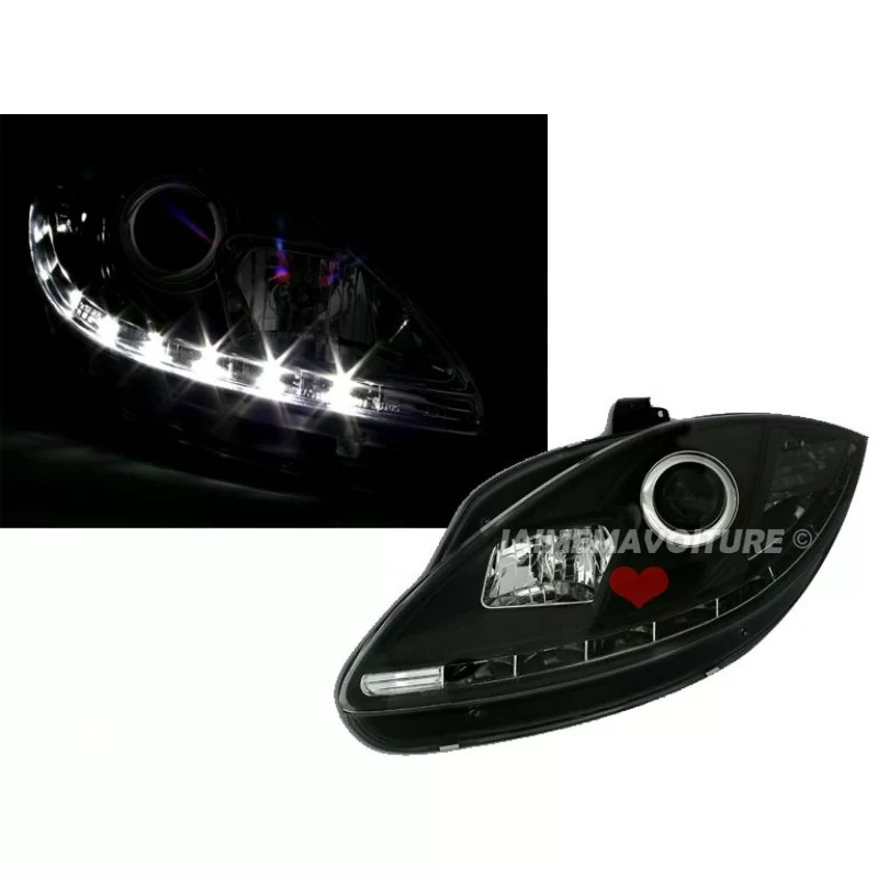 Faros delanteros LED negros Seat Leon