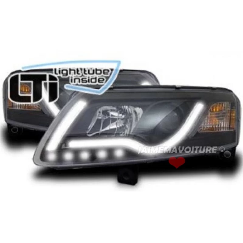 Schwarze LED-Frontscheinwerfer LTI Audi A6