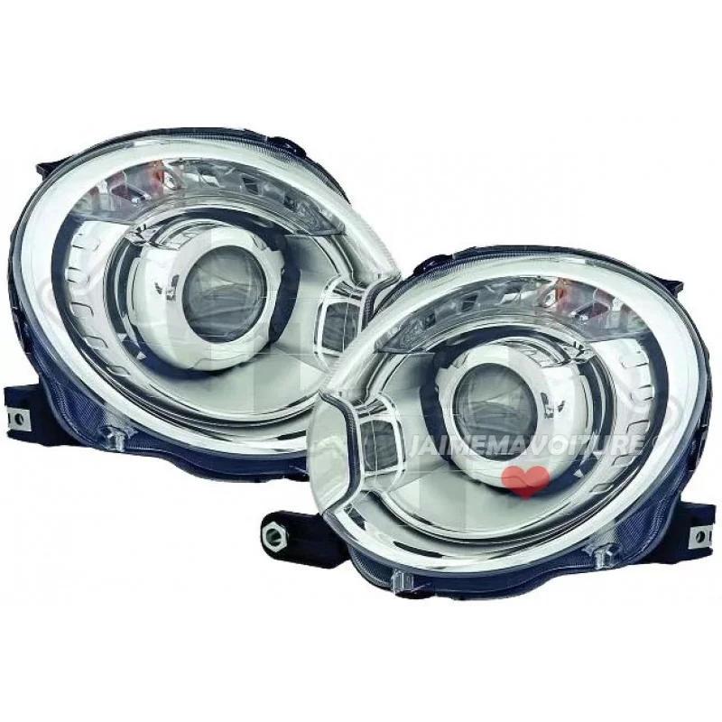 FIAT 500 koplampen met xenon-look FIAT 500 koplampen met xenon-look