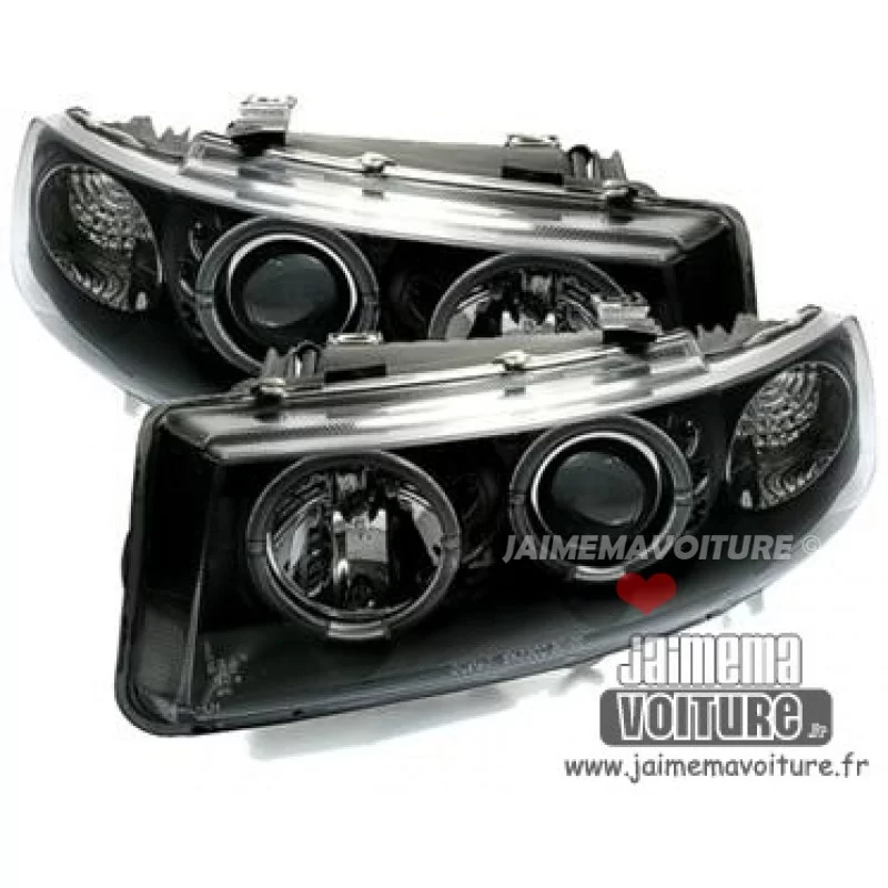 Front headlights angel eyes for Seat Leon Toledo black