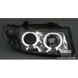 Front headlights angel eyes for Seat Leon Toledo black