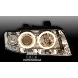 Front lights tuning angel eyes audi a4