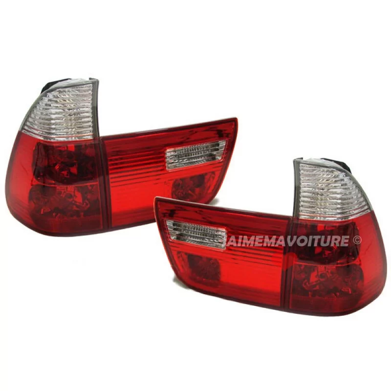 BMW X5 Phares Arrières Cristal Blanc Rouge BMW X5 Phares Arrières Cristal Blanc Rouge