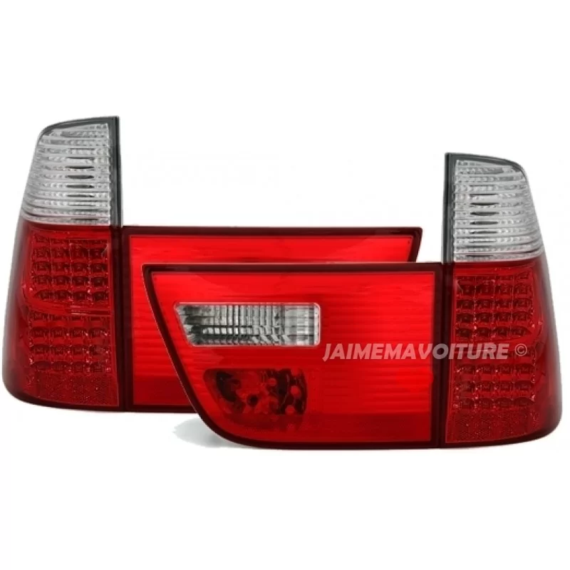 Parte posterior luces BMW X 5 rojo blanco