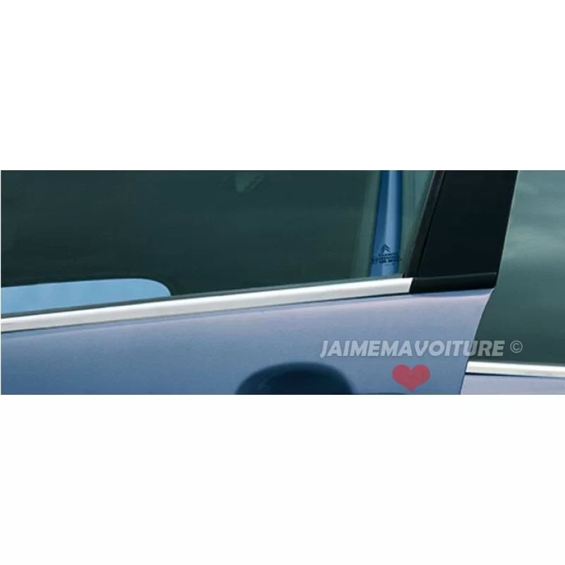 Outline of window chrome aluminum 2 Pcs stainless CITROEN C2