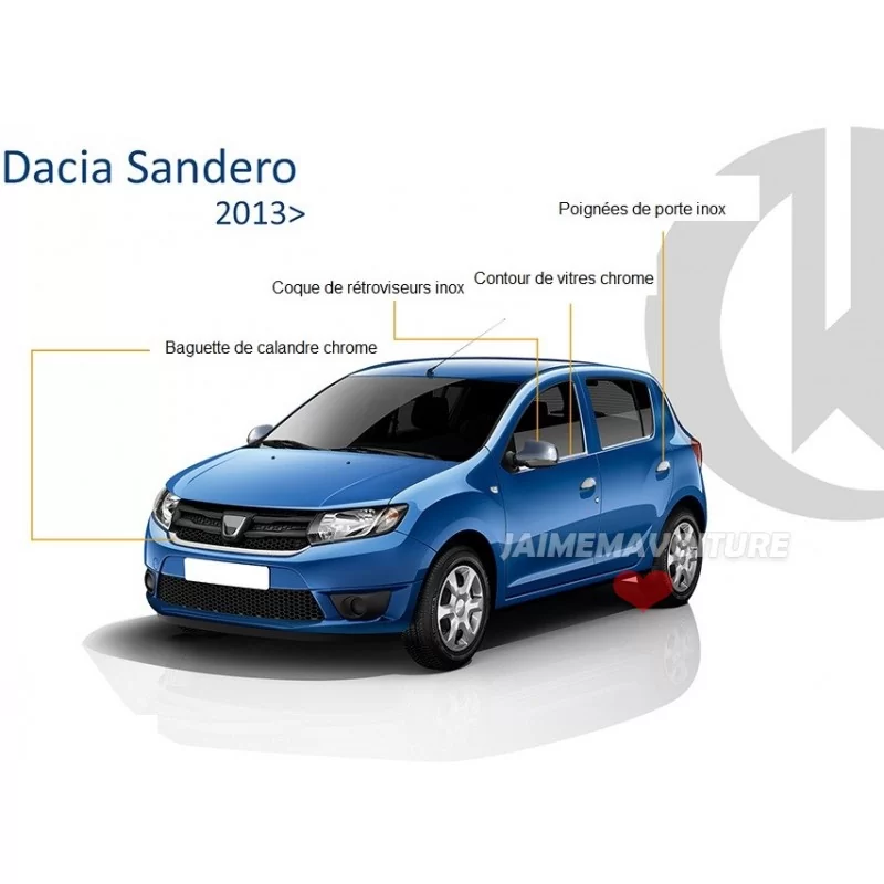 Contour de calandre chrome alu Inox DACIA SANDERO 2013