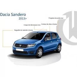 Spiegelkappen chroom alu 2 stuks roestvrij staal DACIA SANDERO 2013