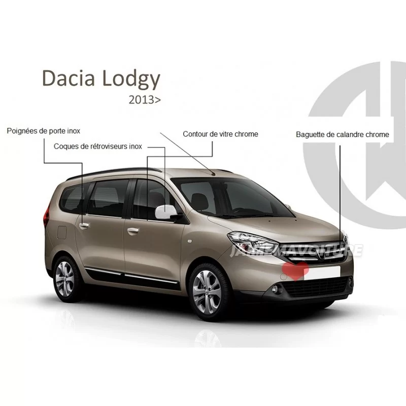 Muschel Spiegel Chrom Aluminium 2 Stück Edelstahl DACIA LODGY