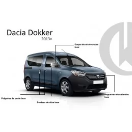 Cáscara espejos cromo aluminio 2 piezas acero inoxidable DACIA DOKKER