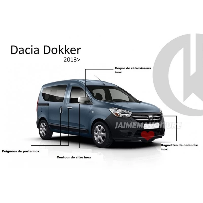 Spiegelkappen chroom alu 2 stuks roestvrij staal DACIA DOKKER
