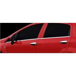 Outline of window chrome aluminum 6 Pcs stainless steel large PUNTO FIAT