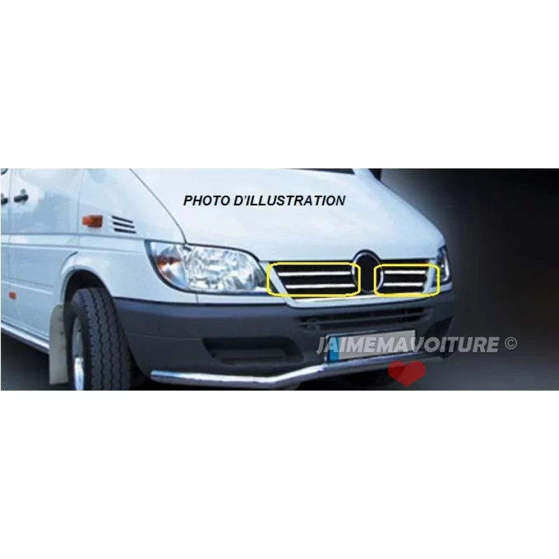 Griglia radiatore in alluminio cromato 4 pezzi in acciaio inox (grande) MERCEDES VITO W639