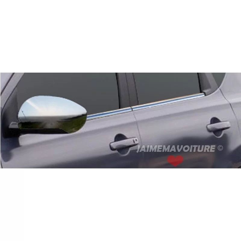 Cornice per finestrino in alluminio cromato 4 pezzi in acciaio inox NISSAN QASHQAI