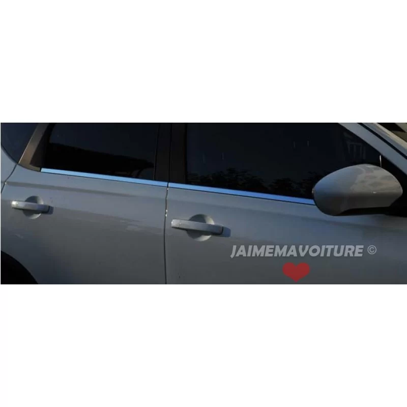 Contorno de ventana cromado aluminio 4 piezas acero inoxidable NISSAN QASHQAI 2010