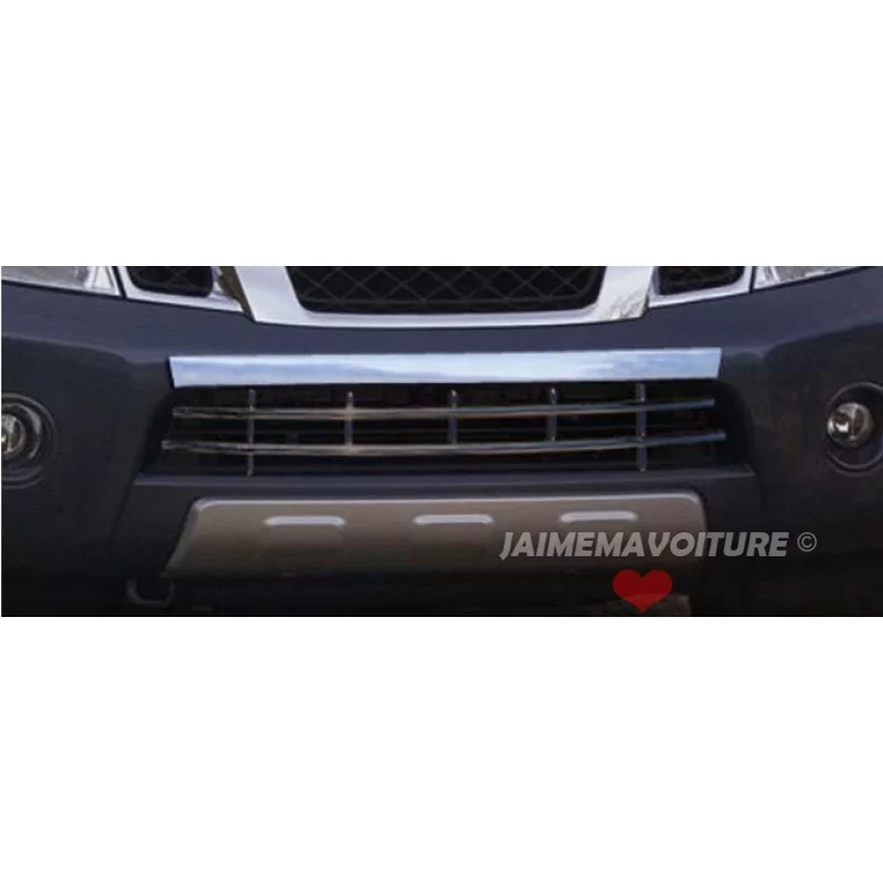 Rajout grille chrome alu pare choc avant Inox NISSAN NAVARA