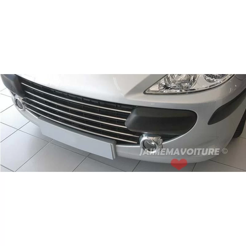 Wand of grille chrome alu Inox PEUGEOT 307 5 Pcs